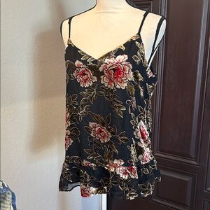 Velvet Floral Strappy Top